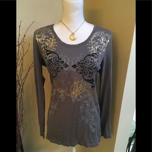 SEVEN7 Embellished Long Sleeve Tee